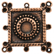 Metall Anhänger TQ viereckig mit Fassung für Swarovski PP32 Kupfer (nickelfrei)