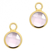 Anh&auml;nger Kristallglas 8mm Pink crystal-gold