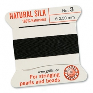 Griffin bead cord natural silk Ø0.5mm Black
