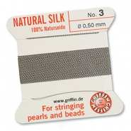 Griffin bead cord natural silk Ø0.5mm Grey