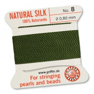 Griffin bead cord natural silk Ø0.8mm Olive