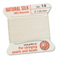 Griffin bead cord natural silk Ø1.02mm White