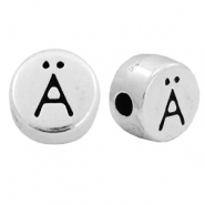Metall Perlen Buchstabe DQ &Auml; Antik silber (Nickelfrei)