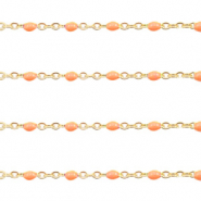 Stainless Steel - Rostfrei Stahl Schmuckzubeh&ouml;r Gliederkette 1mm Orange-gold