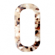 Resin Anhänger lang oval 56x30mm Mixed beige brown