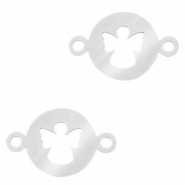 Stainless Steel - Rostfreiem Stahl Anh&auml;nger Zwischenst&uuml;ck Engel Silber