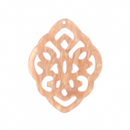 Resin Anhänger Rhombus Barock Peach pink