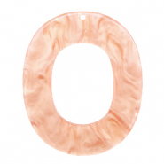 Resin Anhänger Oval 48x40mm Peach pink