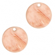 Resin Anhänger rund 12mm Peach pink