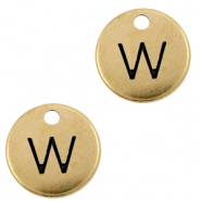 Metall Anh&auml;nger DQ Initiale W Antik bronze (Nickelfrei)