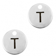 Metall Anh&auml;nger DQ Initiale T Antik silber (Nickelfrei)