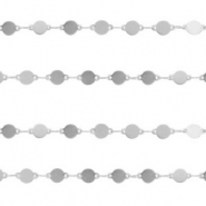 Stainless Steel - Rostfrei Stahl Schmuckzubeh&ouml;r Gliederkette Coin Silber