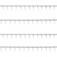 Stainless Steel - Rostfrei Stahl Schmuckzubeh&ouml;r Gliederkette Spike Silber-weiss