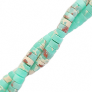 Naturstein Perlen Disc 4mm Marble turquoise green