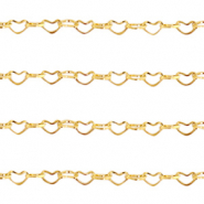 Stainless Steel - Rostfrei Stahl Schmuckzubeh&ouml;r Gliederkette Herz Gold