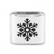 Metall Schieber DQ Schneeflocke Mix & Match Antik silber (Nickelfrei)