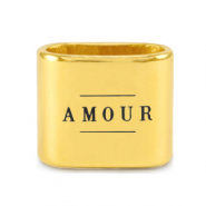 Metall Schieber DQ "AMOUR" Mix & Match Gold (Nickelfrei)