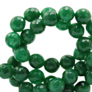 8 mm Naturstein Perlen Jade Facett geschliffen Agata green