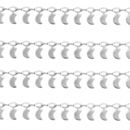 Stainless Steel - Rostfrei Stahl Schmuckzubehör Gliederkette Mond Silber
