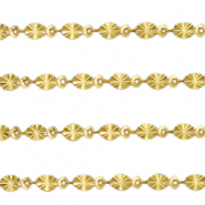 Stainless Steel - Rostfrei Stahl Schmuckzubeh&ouml;r Gliederkette oval Gold