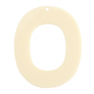 Resin Anhänger Oval Off white