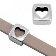 Metall Perlen DQ antik silber  Metall schieber DQ antik silber