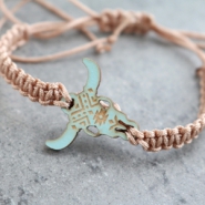 Schmuck machen: Macramé Armband mit Holz Büffel ♡ DIY 