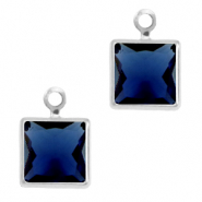 Anh&auml;nger Kristallglas Square Royal blue-silver