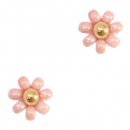 Miyuki-Perlenblume 8mm Salmon pink-gold