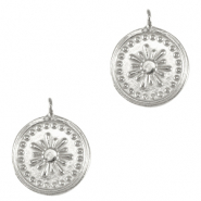 Metall Anh&auml;nger DQ Blume Antik silber (Nickelfrei)