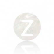 Muschel Anhänger Süßwasserperlmutt Buchstaben Z White (Naturliche Farbe Muschel)