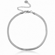 Fusskettchen aus Stainless Steel - Rostfreiem Stahl Kettenglieder Schlangenkette Silber