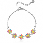 Armbänder aus Stainless Steel - Rostfreiem Stahl Flowers Pastel multicolour-silver