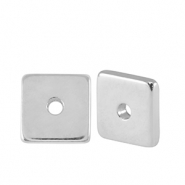 Metall Perlen DQ Disc Viereck 7mm Antik Silber (Nickelfrei)