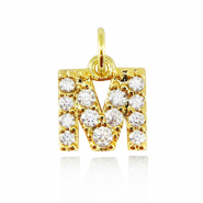 Brass TQ Metall Anhänger initial M Gold