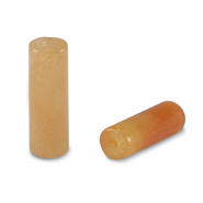 Naturstein Perlen Aventurinquarz Tubes Copper orange