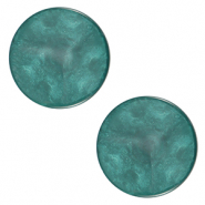 12 mm flach Cabochon Polaris Elements Jais Petrol green