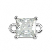 Kristallglas Zwischenst&uuml;cke Viereck Crystal-silver