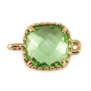 Kristallglas Zwischenstücke Viereck Apple green-gold