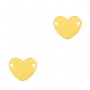 Stainless Steel - Rostfrei Stahl Anh&auml;nger / Zwischenst&uuml;ck Herz Gold