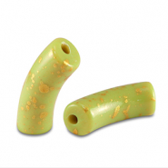 Acryl perlen Tube shiny Lime green-gold