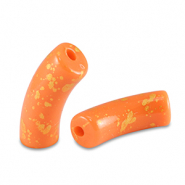 Acryl perlen Tube shiny Orange-gold