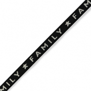Schmuckband mit Text "family" Black- grey