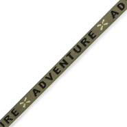Schmuckband mit Text "adventure" Olive green-black
