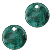 Resin Anhänger Glitzer 12mm Multicolor green