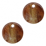 Resin Anhänger Glitzer 12mm Multicolor brown