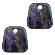 Resin Anhänger Trapez Glitzer Multicolor galaxy