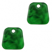 Resin Anhänger Trapez Emerald green