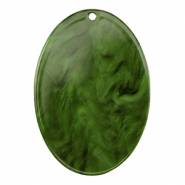 Resin Anh&auml;nger Oval Moss green