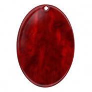 Resin Anh&auml;nger Oval Salsa red